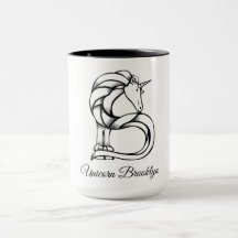 Monogramme de mignonne magique B Unicorne personna