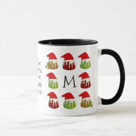 Mug Monogramme de Noël Père Noël Puddings