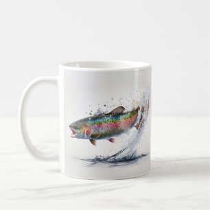 Mug Monogramme de pêche à la truite arc-en-ciel