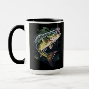 Mug Monogramme de pêche à l'achigan à grande bouche