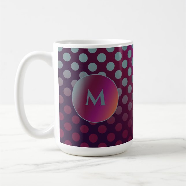 Mug Monogramme de Pois de fruits Ombre Passion (Gauche)