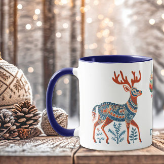Mug Monogramme de rennes et ampoules scandinaves
