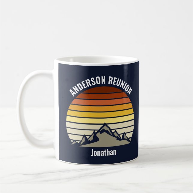 Mug Monogramme de réunion de famille Sunset Mountain p (Gauche)