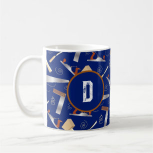 Mug Monogramme des outils de travail du menuisier