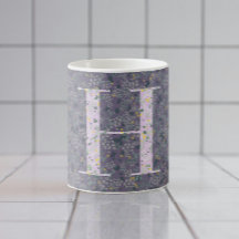 Monogramme élégant classe Floral H violet avec phr