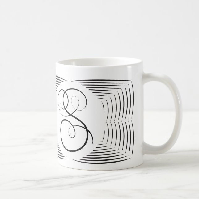Mug Monogramme élégant de S (Droite)