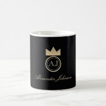 Monogramme Élégant Noir et Or