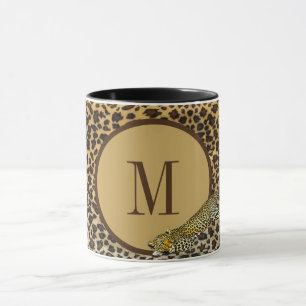 Mug Monogramme Empreinte de léopard Motif Wild Custom