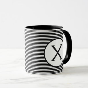 Mug Monogramme en bande noire