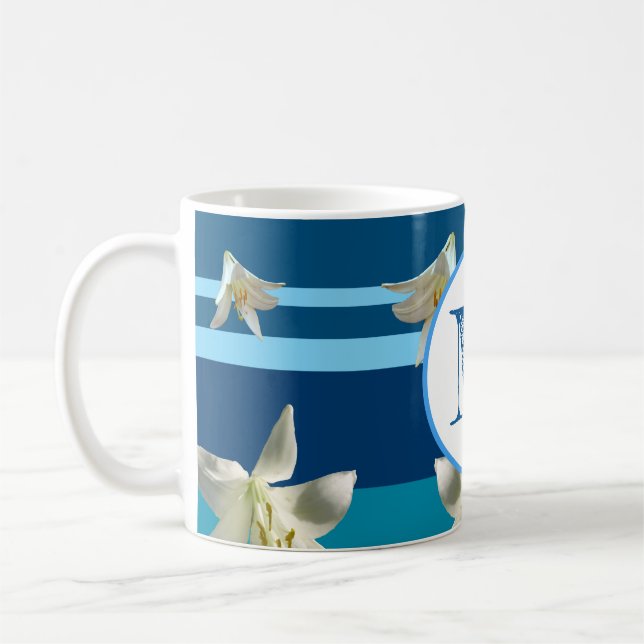 Mug monogramme en bleu (Gauche)