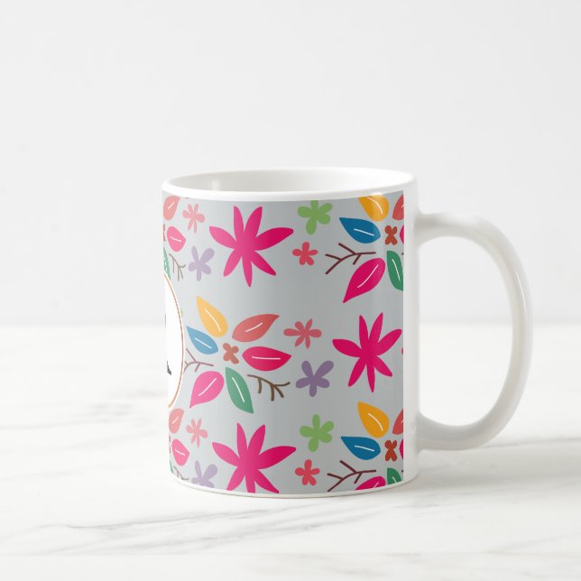 Mug monogramme et feuilles (Droite)