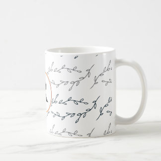 Mug monogramme et feuilles