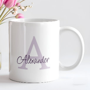 Mug Monogramme et nom écrits à la main dans un style é