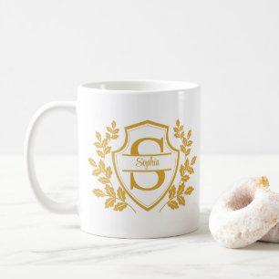 Mug Monogramme et nom élégants en lettres majuscules d