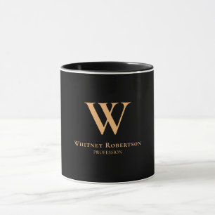 Mug Monogramme et profession d'or élégant personnali