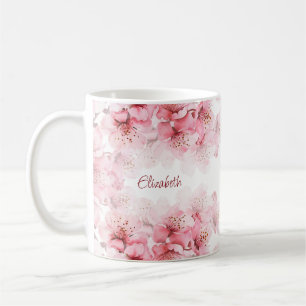 Mug Monogramme Fleur de Cerisier Votre Nom