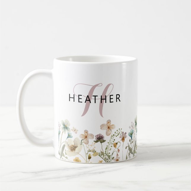 Mug Monogramme floral (Gauche)