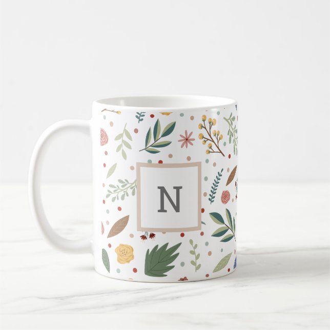 Mug Monogramme floral dainty (Gauche)