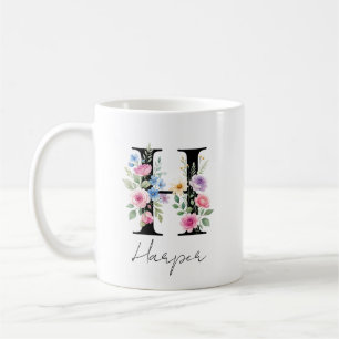 Mug Monogramme floral – Lettre H