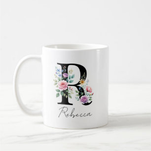 Mug Monogramme floral – Lettre R