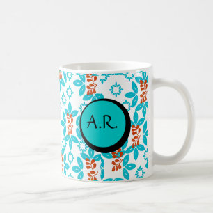 Mug Monogramme floral rétro