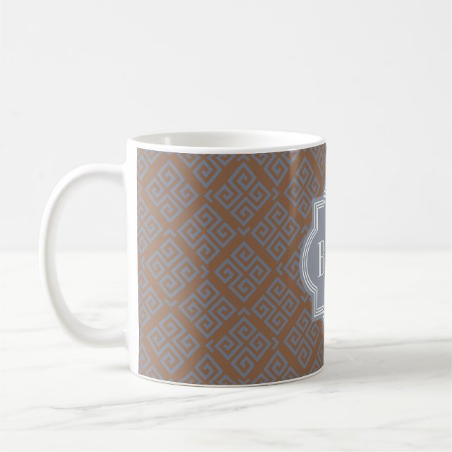 Mug Monogramme géométrique de motif d'abrégé sur chic (Gauche)