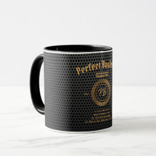 Mug Monogramme Gold Frame Black Professional Luxe Chic