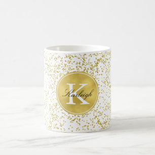 Mug Monogramme Gold Glitz Confetti