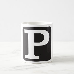 Mug Monogramme gras lettre majuscule P