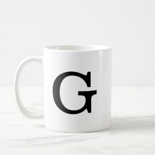 Mug Monogramme Gras Simple Noir & Blanc