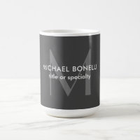 Monogramme gris moderne minimaliste Modèle