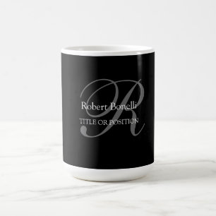 Mug Monogramme gris noir minimaliste moderne