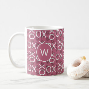 Mug Monogramme Hugs Kisses XOXO Rose