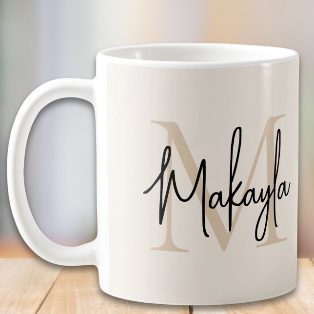 Mug Monogramme Initial Moderne (Créateur téléchargé)