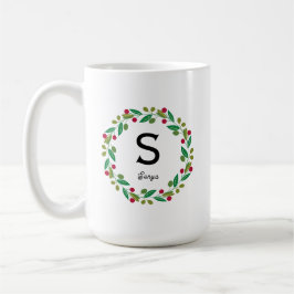 Mug Monogramme initial - Noël