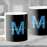 Monogramme Initial Nom Bleu
