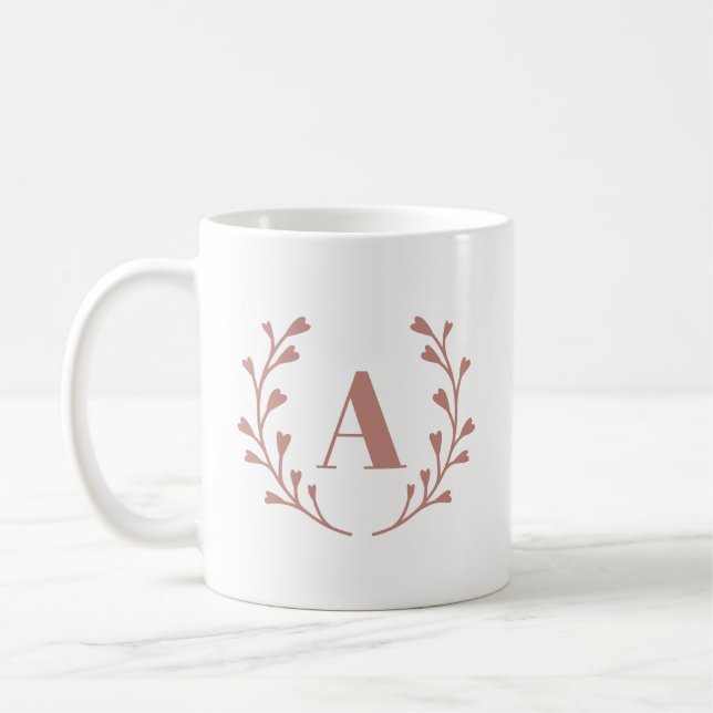 Mug Monogramme initial personnalisé minimaliste de la  (Gauche)