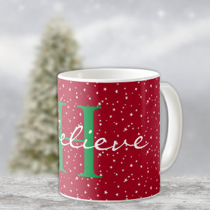 Mug Monogramme, je crois, Red White Stars 11oz Classiq