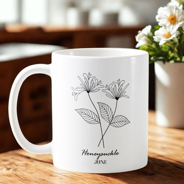 Mug Monogramme juin Fleur du mois de naissance (Créateur téléchargé)