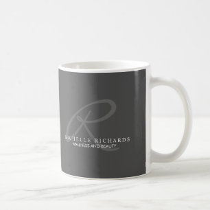 Mug Monogramme minimaliste Élégant Gris De Charbon