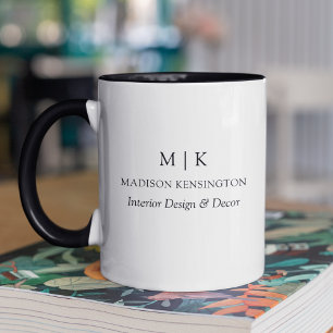 Mug Monogramme minimaliste moderne ou ajouter un logo