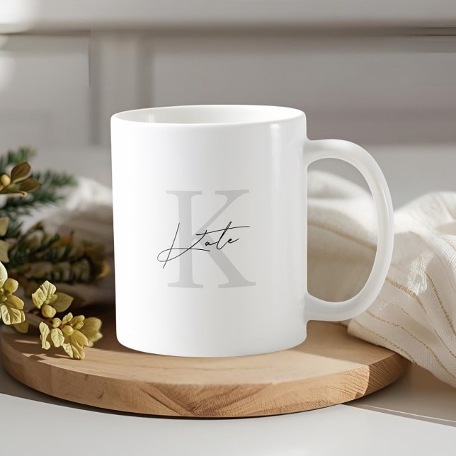 Mug Monogramme Moderne Classique Cadeau de demoiselle (Créateur téléchargé)
