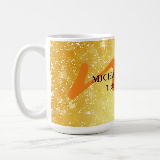 Mug Monogramme moderne couleur or professionnel (Gauche)