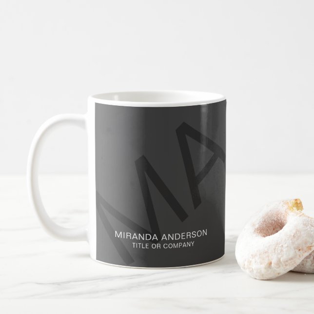 Mug Monogramme Moderne Gras Typographie Professionnell (Avec donut)