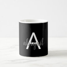 Monogramme moderne noir de la fille Nom