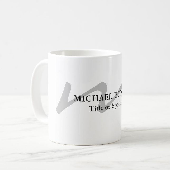 Mug Monogramme moderne tendance professionnel initial (Devant gauche)