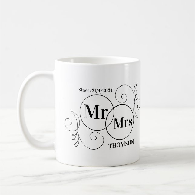 Mug monogramme monsieur et madame (Gauche)