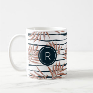 Mug Monogramme Motif de la bande de palme Boho