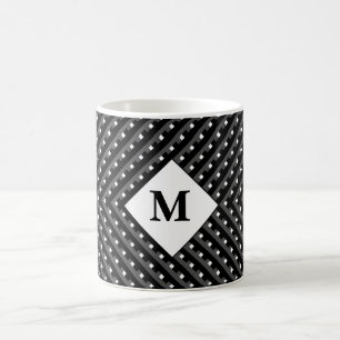 Mug Monogramme motif noir et blanc