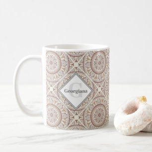Mug Monogramme Neutres Chauds Point Mandala Diamond Ca